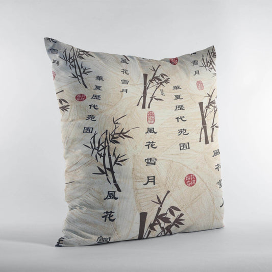 Plutus Black Beige Winds of Romance Floral Luxury Throw Pillow - Plutus Brands