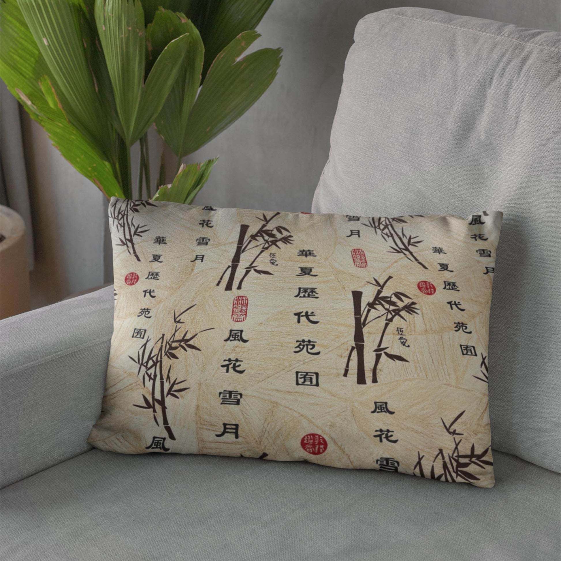 Plutus Black Beige Winds of Romance Floral Luxury Throw Pillow - Plutus Brands