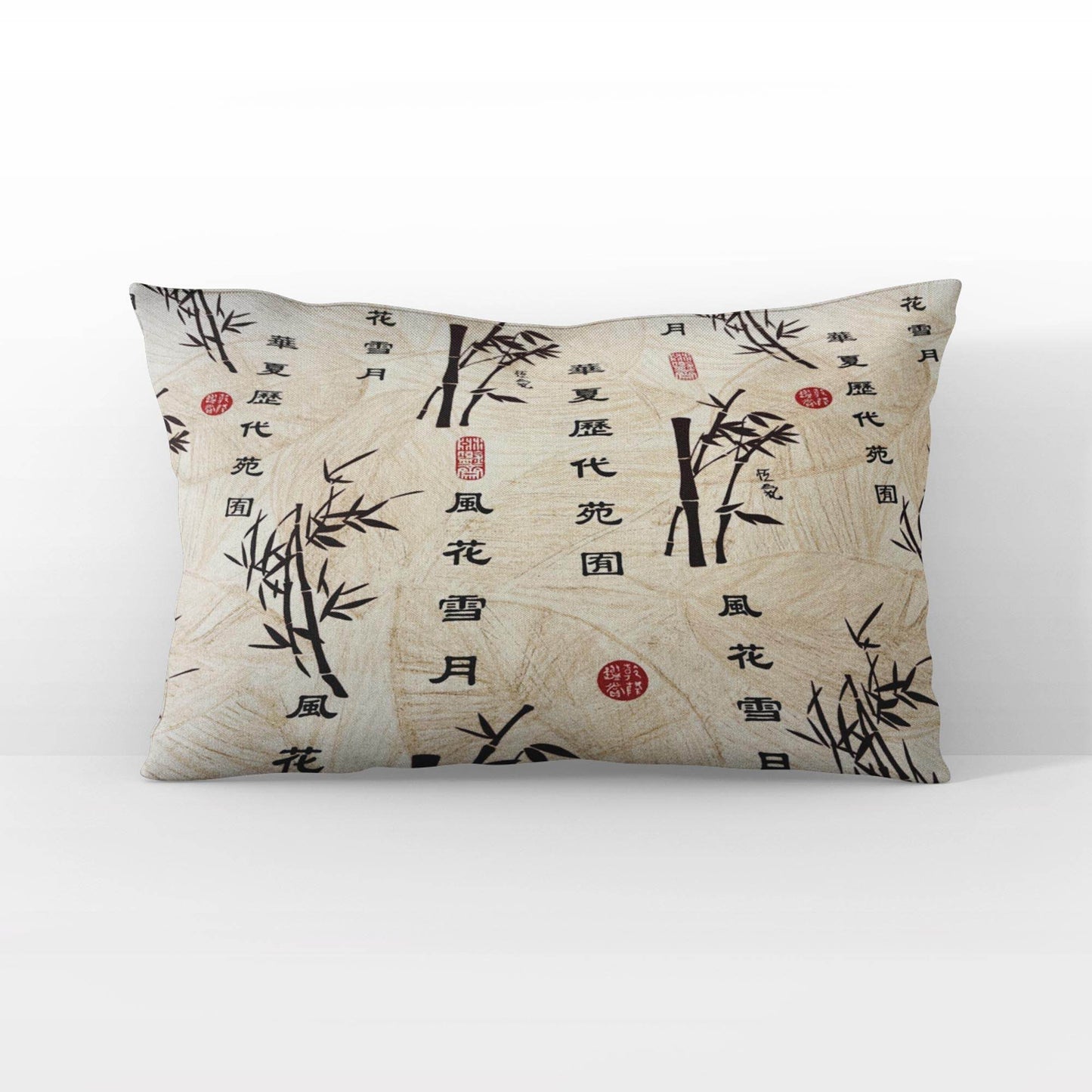 Plutus Black Beige Winds of Romance Floral Luxury Throw Pillow - Plutus Brands