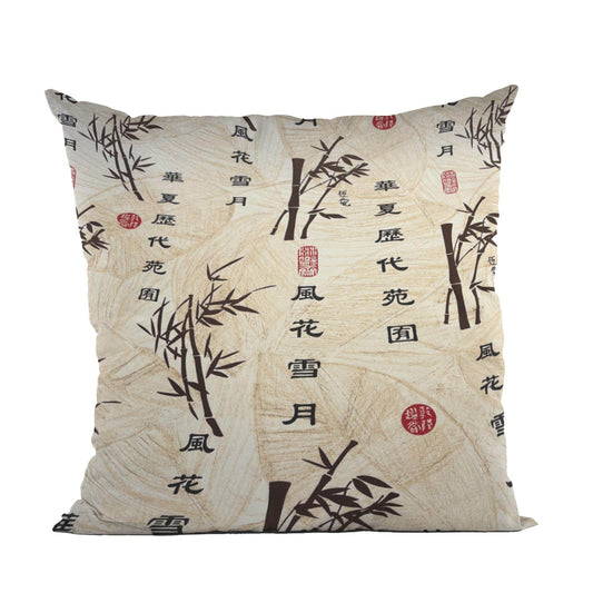 Plutus Black Beige Winds of Romance Floral Luxury Throw Pillow - Plutus Brands