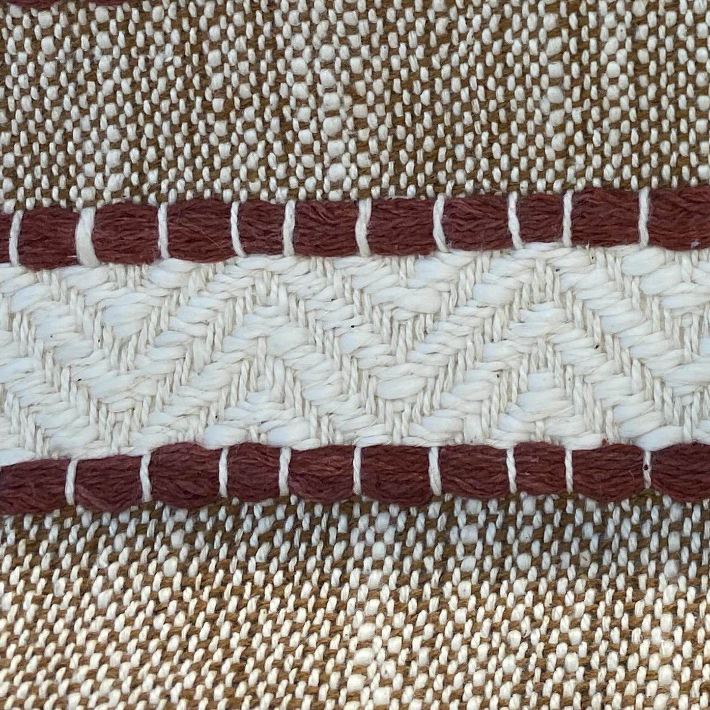 Plutus Red Beige Crimson Knit Stripe Luxury Throw Pillow - Plutus Brands