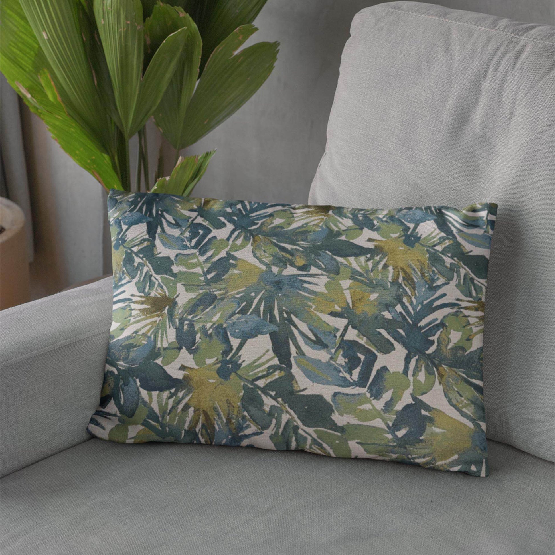 Plutus Green Yellow Nature’s Embrace Floral Luxury Throw Pillow - Plutus Brands