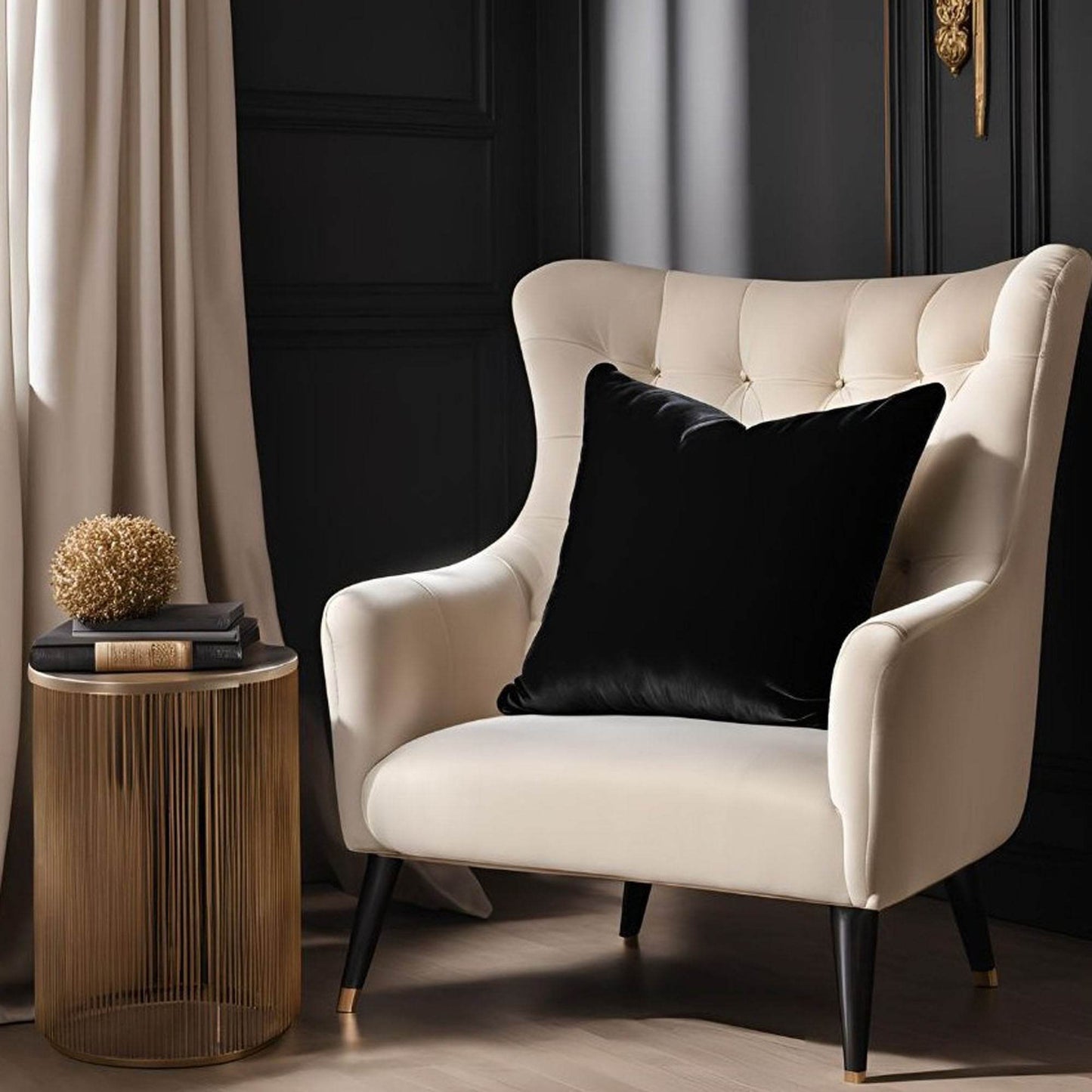 Plutus Black Midnight Luxe Velvet Luxury Throw Pillow - Plutus Brands