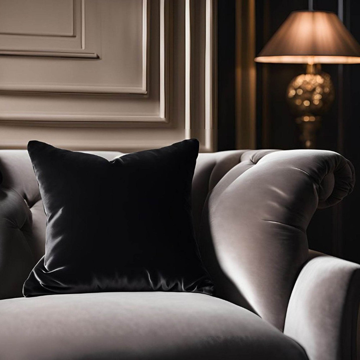 Plutus Black Midnight Luxe Velvet Luxury Throw Pillow - Plutus Brands