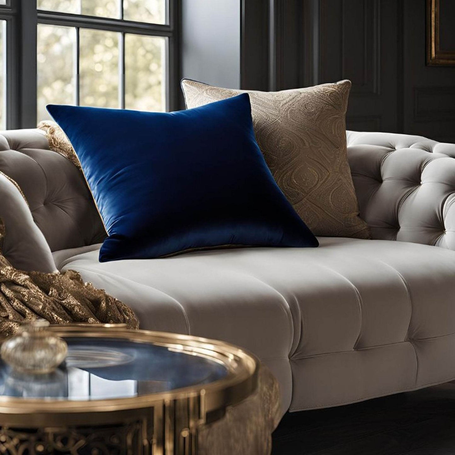 Plutus Sapphire Serenity Velvet Luxury Throw Pillow - Plutus Brands