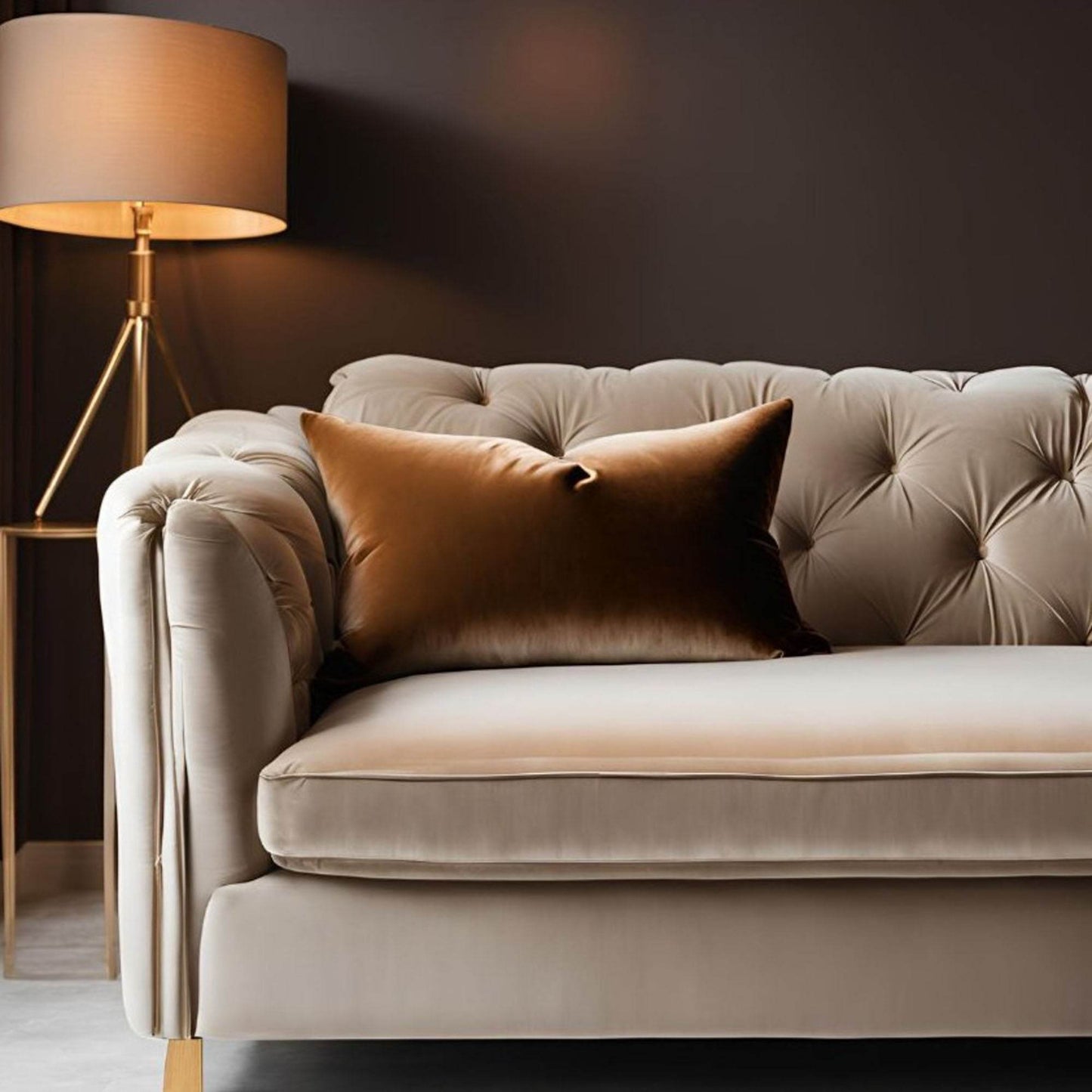 Plutus Chestnut Royale Velvet Luxury Throw Pillow - Plutus Brands