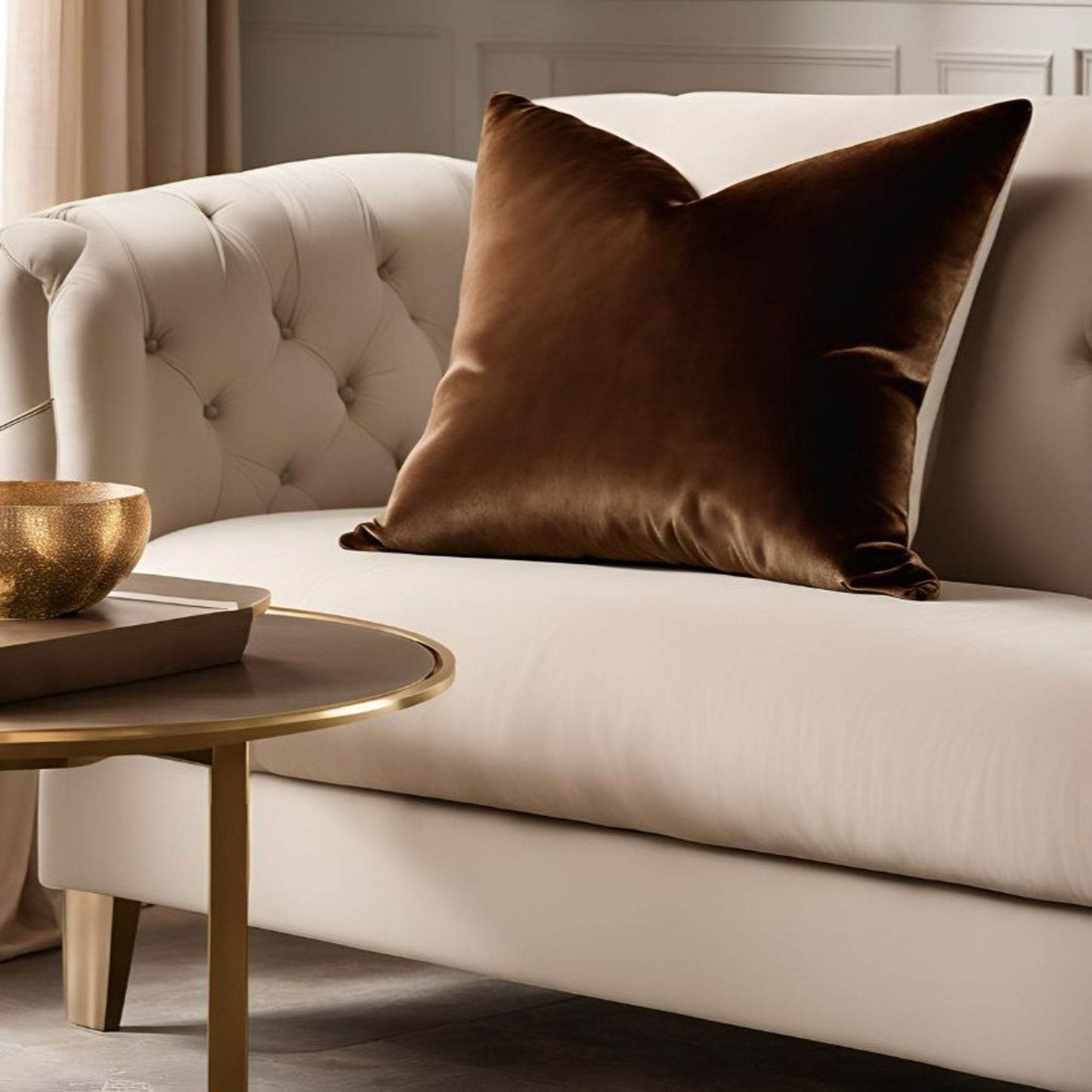 Plutus Chestnut Royale Velvet Luxury Throw Pillow - Plutus Brands