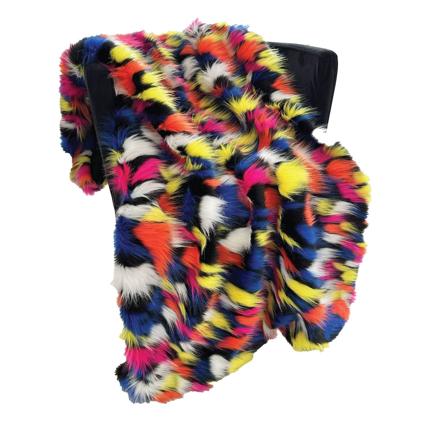 Plutus Purple, Yellow, Black Amazonian Bird Faux Fur Luxury Throw Blanket - Plutus Brands