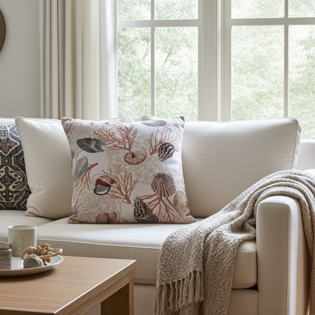 Underthesea Multi Floral Luxury Throw Pillow