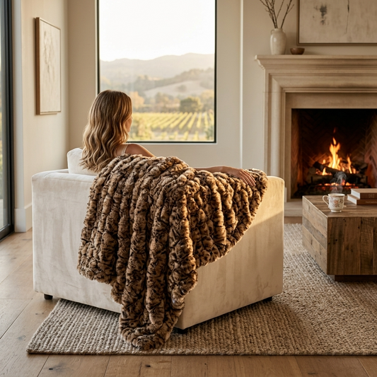Jungle Cat Faux Fur Luxury Throw