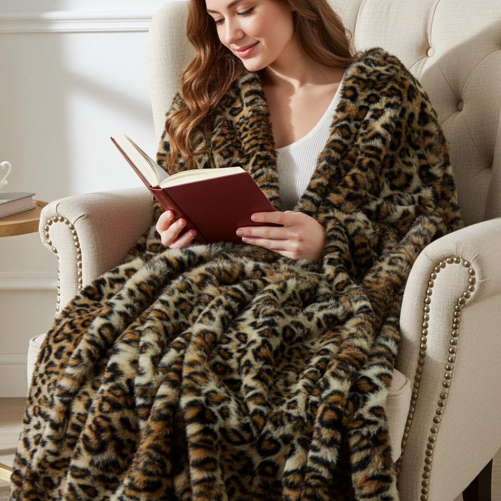 Wild Leo Faux Fur Luxury Throw