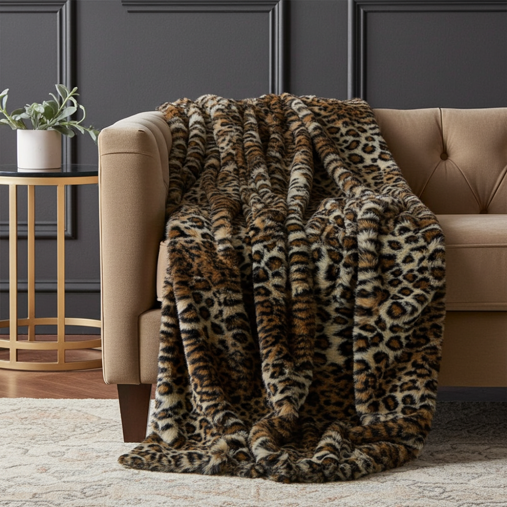 Wild Leo Faux Fur Luxury Throw