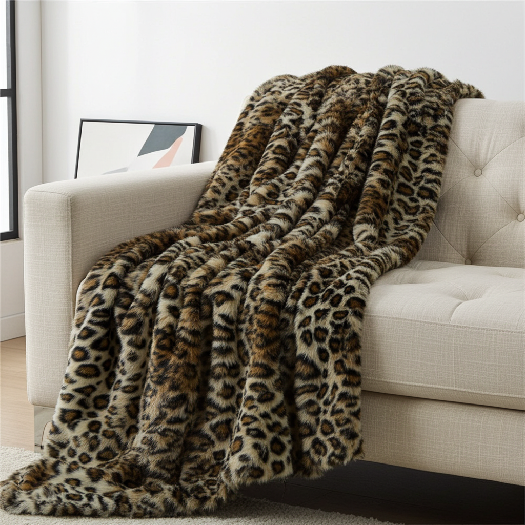 Wild Leo Faux Fur Luxury Throw