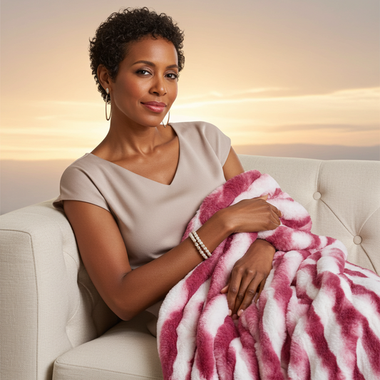 Plutus White Berry Snow Chinchilla Faux Fur Luxury Throw Blanket