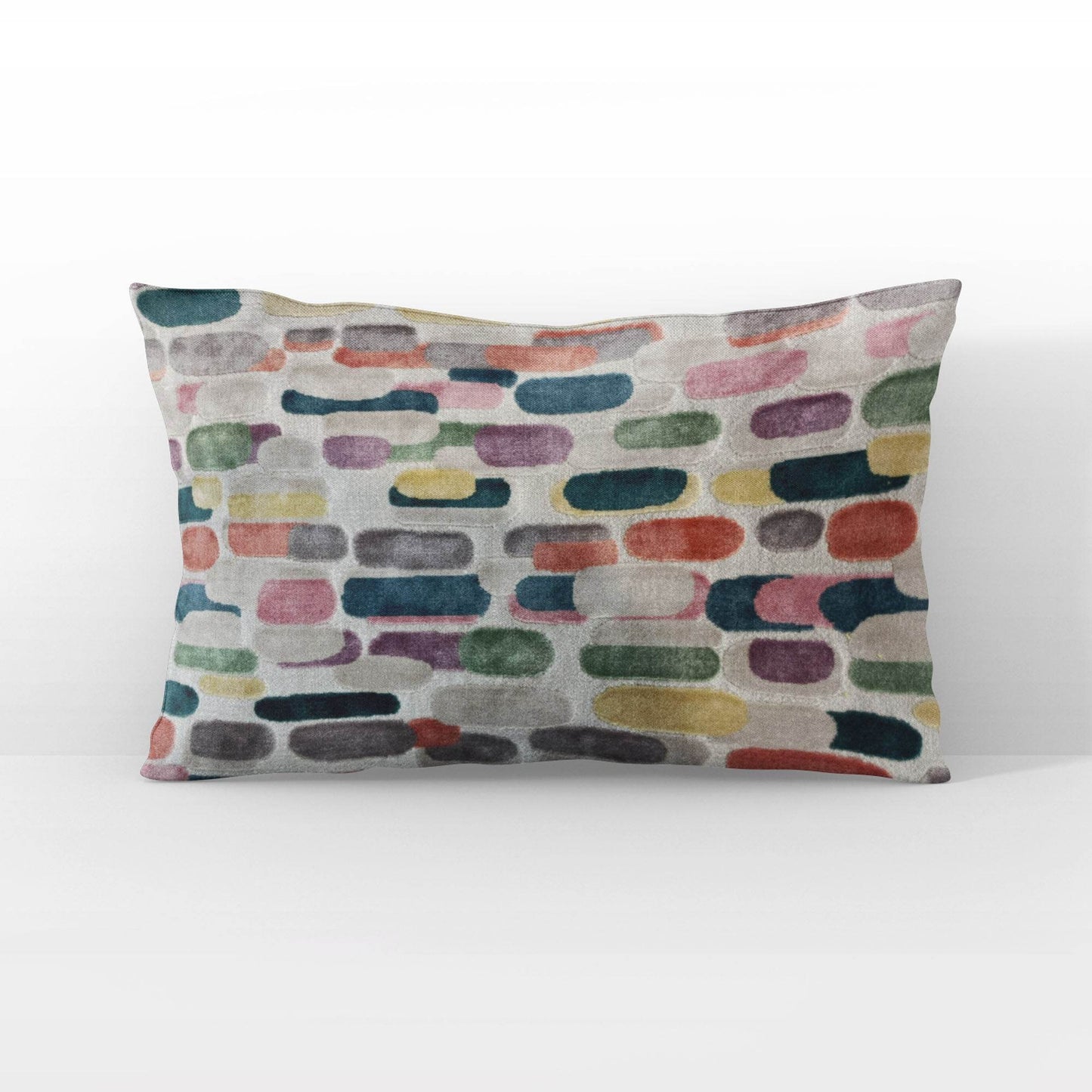 Plutus Gilded Petal Geometric Multicolor Velvet Luxury Throw Pillow - Plutus Brands