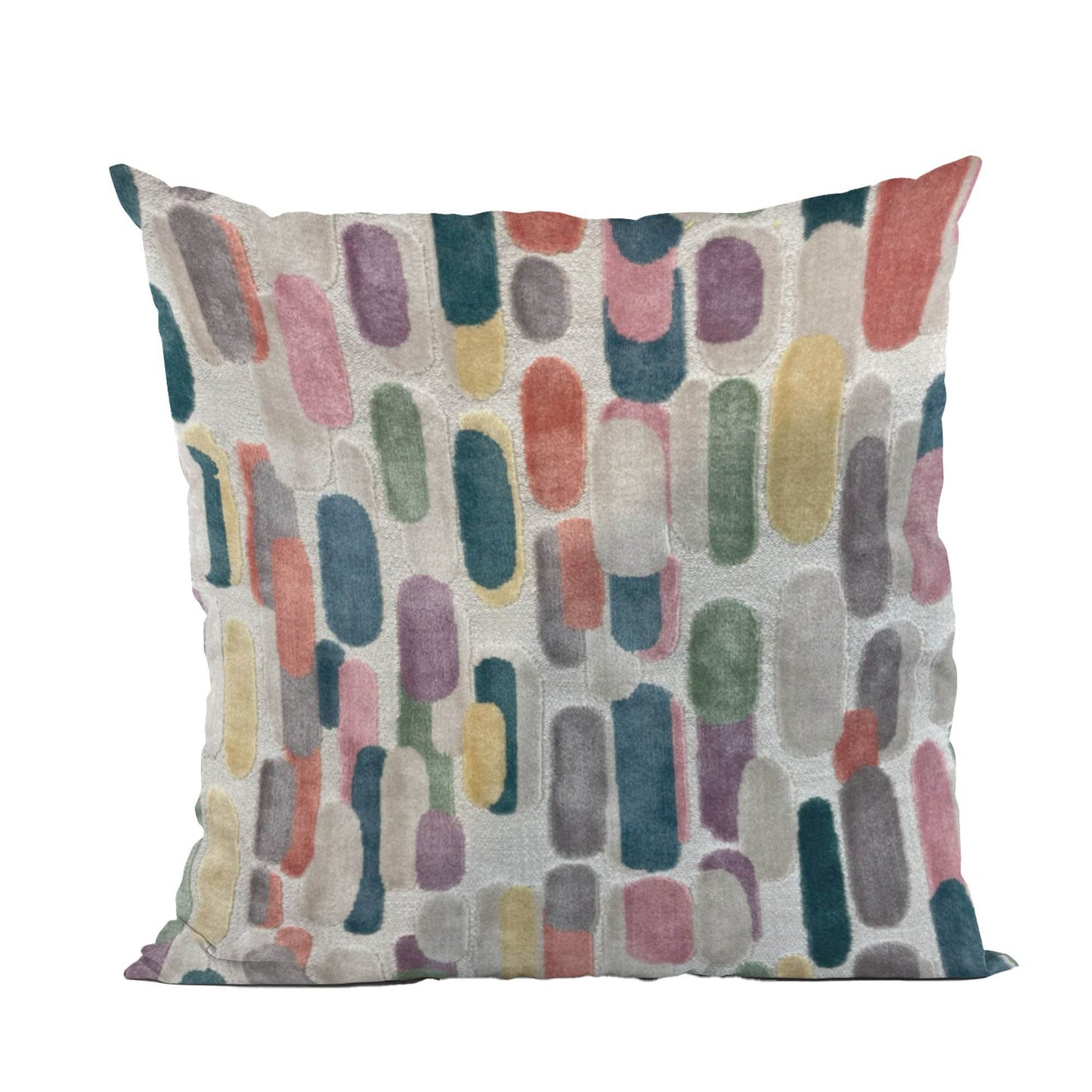 Plutus Gilded Petal Geometric Multicolor Velvet Luxury Throw Pillow - Plutus Brands