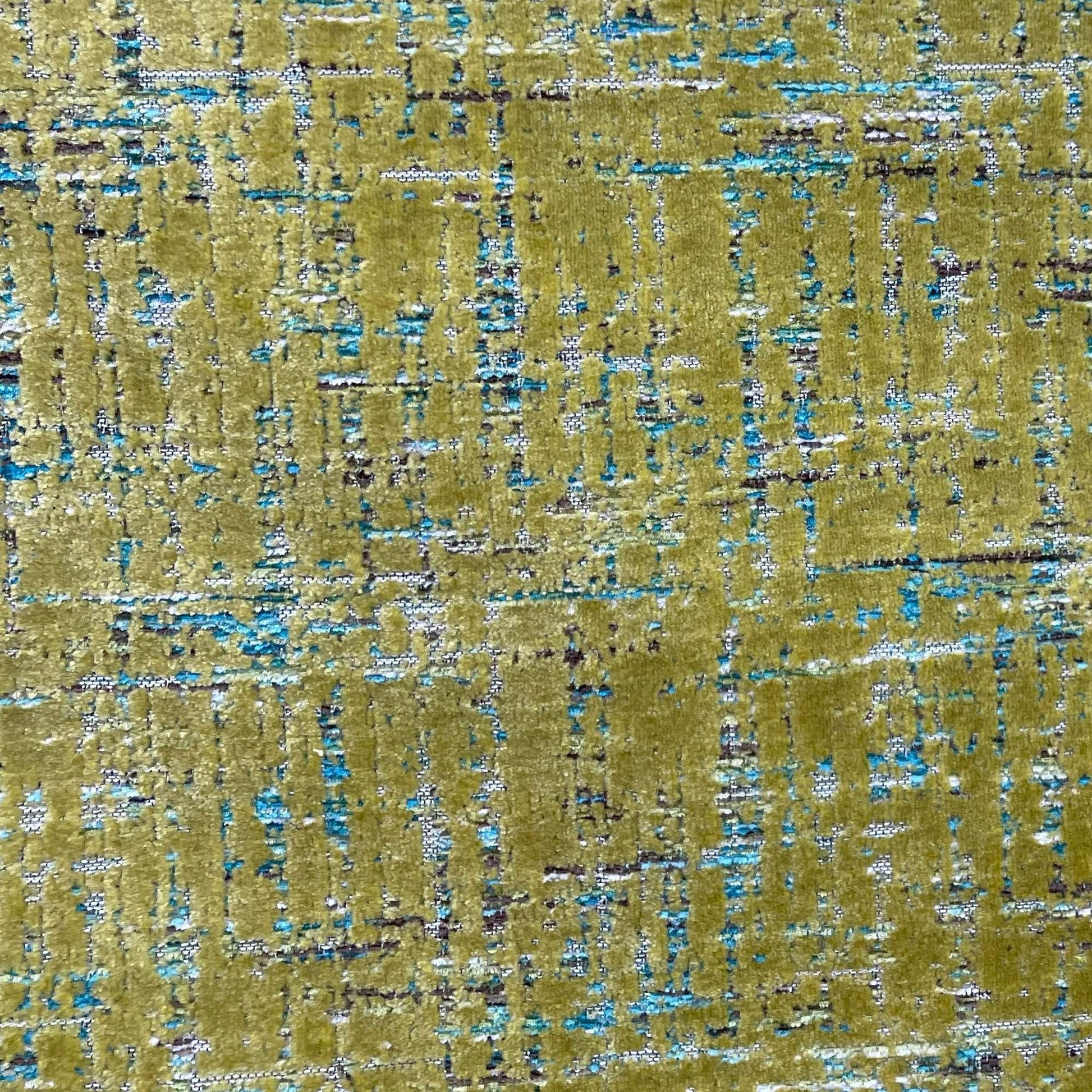 Plutus Luxe Aurora Textured Olive Blue Velvet Luxury Throw Pillow - Plutus Brands