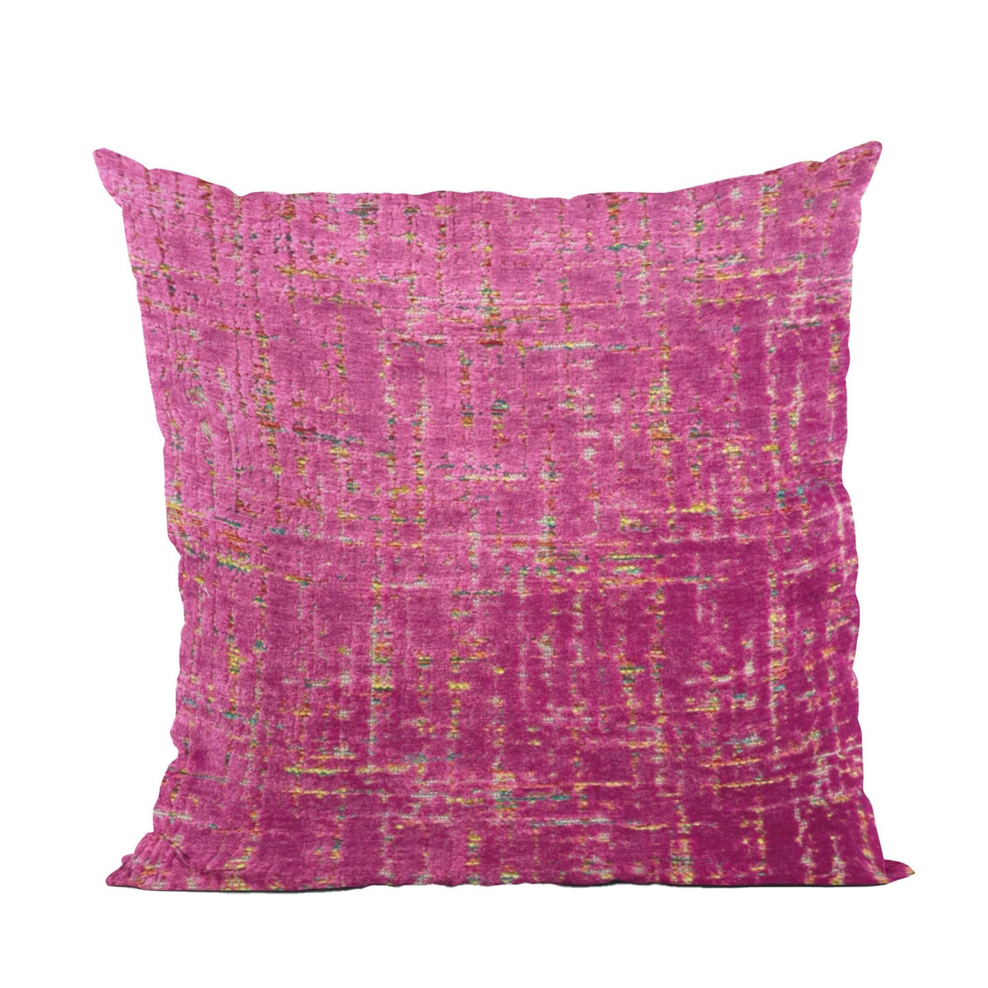 Plutus Luxe Aurora Textured Fuchsia Gold Velvet Luxury Throw Pillow - Plutus Brands