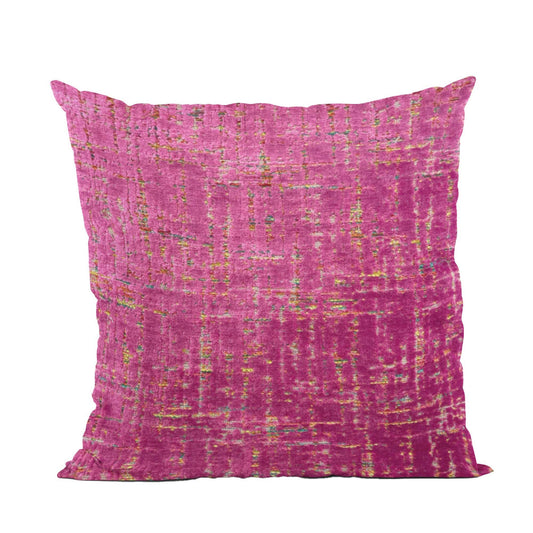 Plutus Luxe Aurora Textured Fuchsia Gold Velvet Luxury Throw Pillow - Plutus Brands