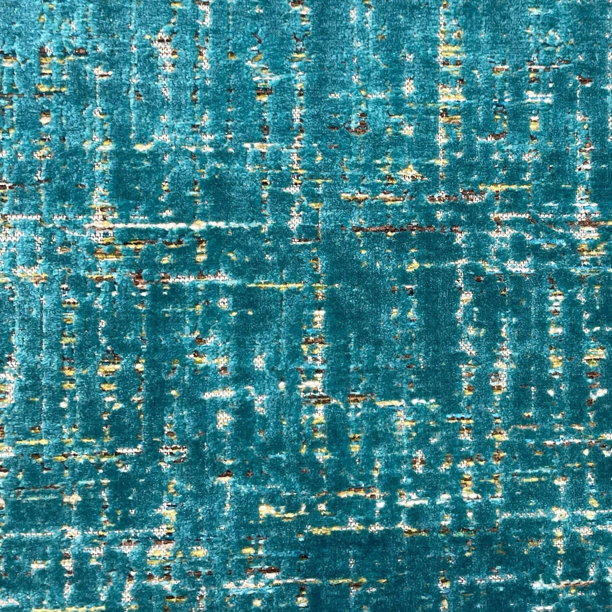 Plutus Luxe Aurora Textured Teal Gold Velvet Luxury Throw Pillow - Plutus Brands