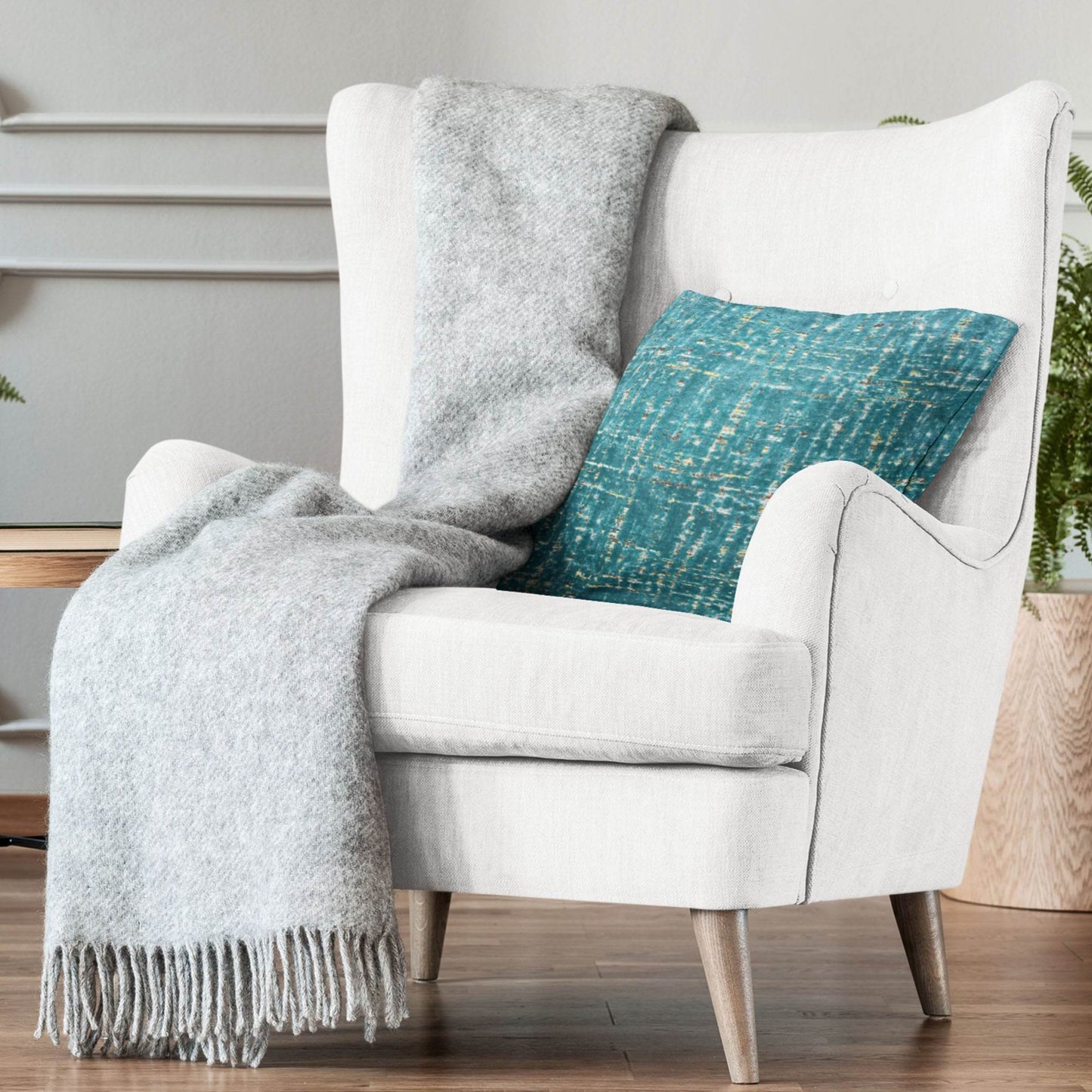 Plutus Luxe Aurora Textured Teal Gold Velvet Luxury Throw Pillow - Plutus Brands