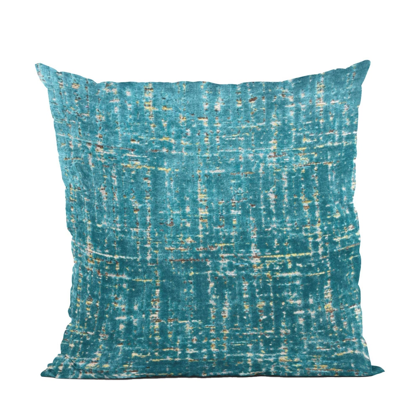 Plutus Luxe Aurora Textured Teal Gold Velvet Luxury Throw Pillow - Plutus Brands