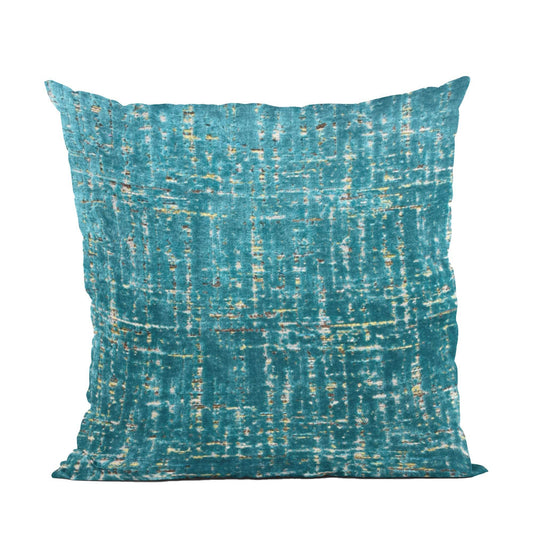 Plutus Luxe Aurora Textured Teal Gold Velvet Luxury Throw Pillow - Plutus Brands