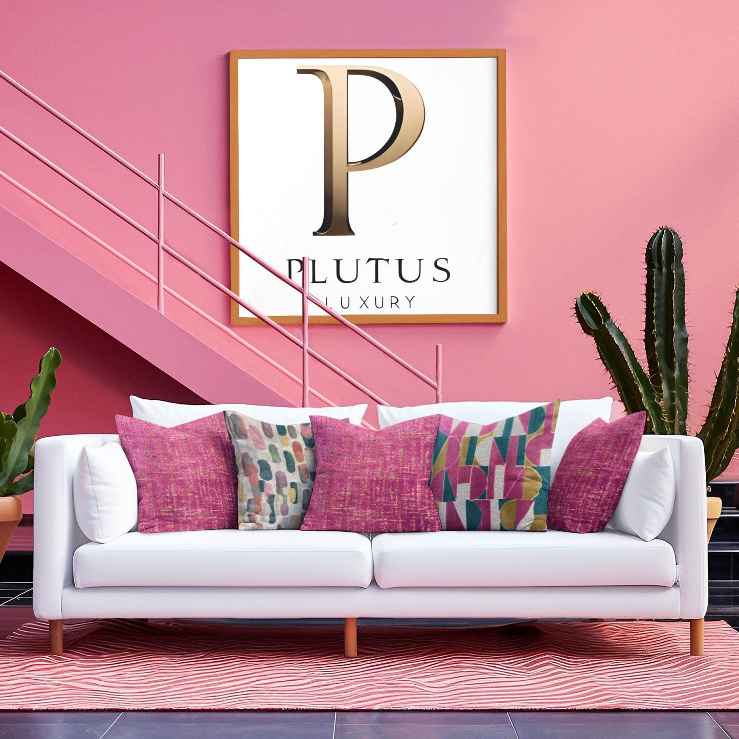 Plutus Kaleidoscope Dreams Abstract Multicolor Velvet Luxury Throw Pillow - Plutus Brands