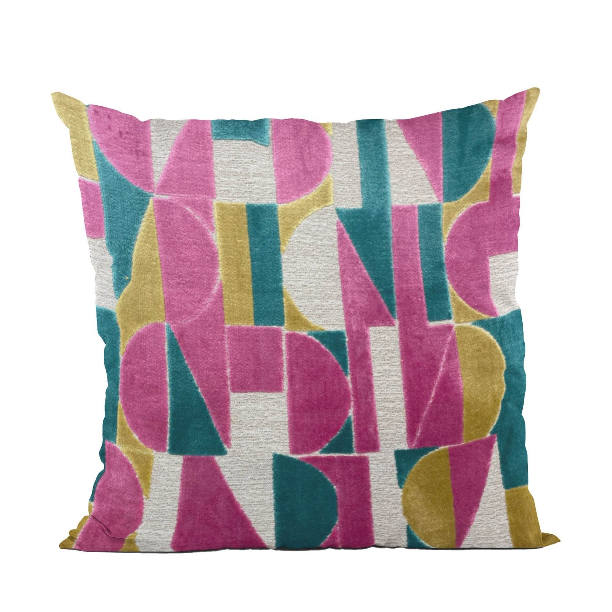 Plutus Kaleidoscope Dreams Abstract Multicolor Velvet Luxury Throw Pillow - Plutus Brands