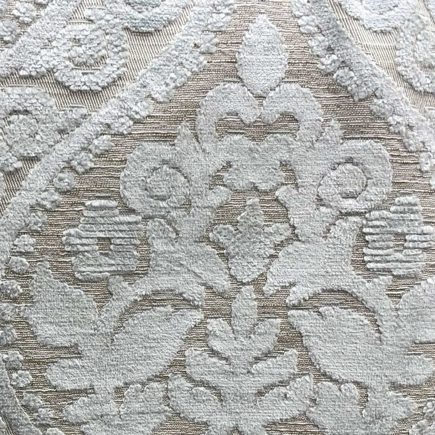 Plutus Versailles Grandeur Damask Gray Silver Velvet Luxury Throw Pillow - Plutus Brands