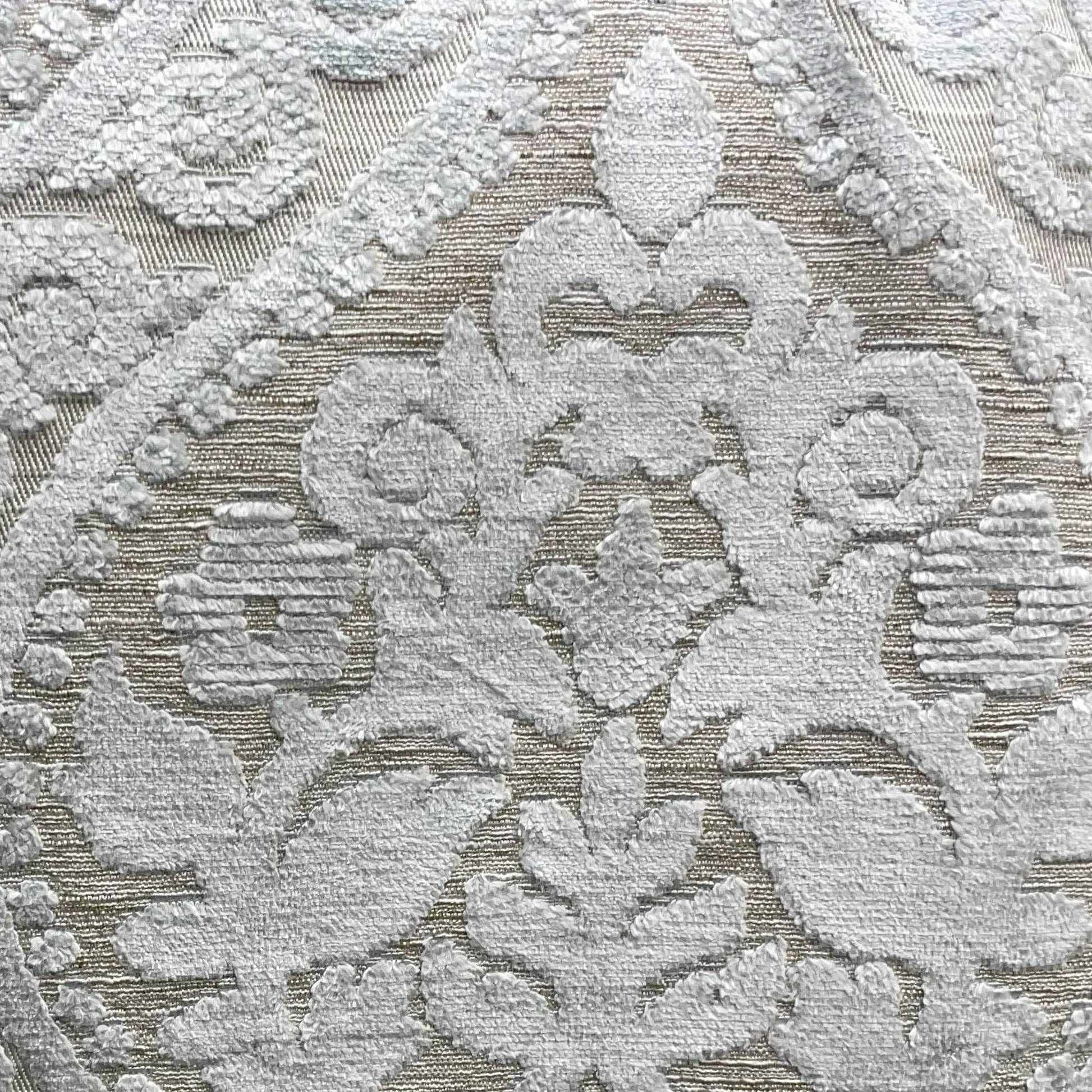 Plutus Versailles Grandeur Damask Gray Silver Velvet Luxury Throw Pillow - Plutus Brands