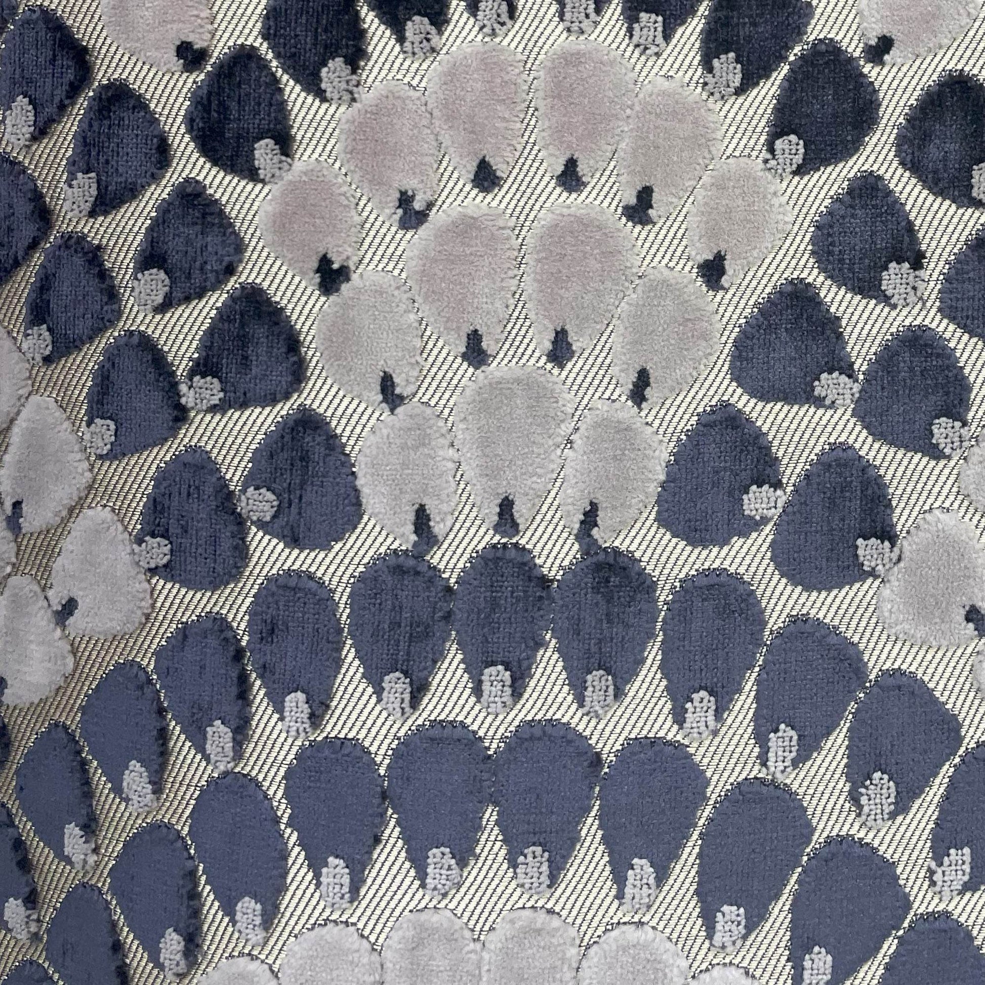Plutus Sea Whisper Abstract Navy Taupe Velvet Luxury Throw Pillow - Plutus Brands