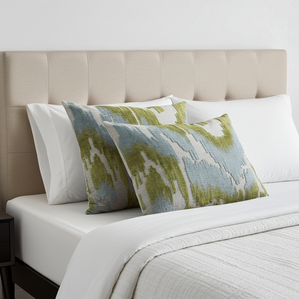 Plutus Velvet Glamour Blue, Citrine, Cream Handmade Luxury Pillow
