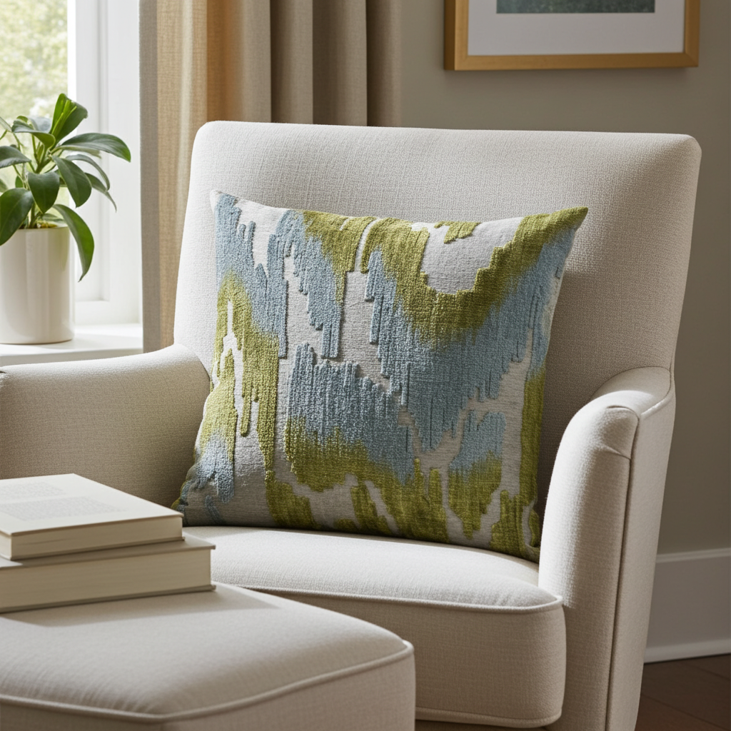 Plutus Velvet Glamour Blue, Citrine, Cream Handmade Luxury Pillow