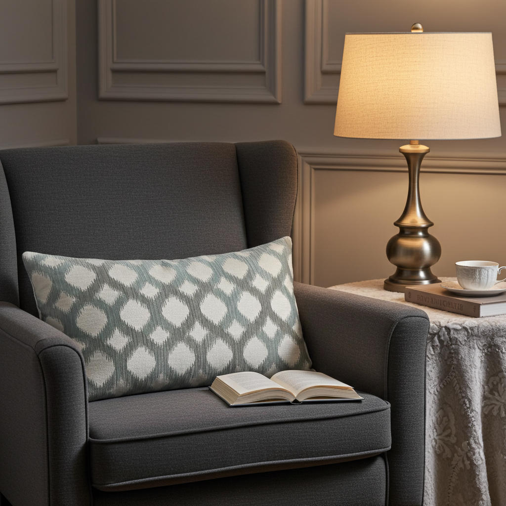 Plutus Ikat Dream Blue, Black, Cream Handmade Luxury Pillow