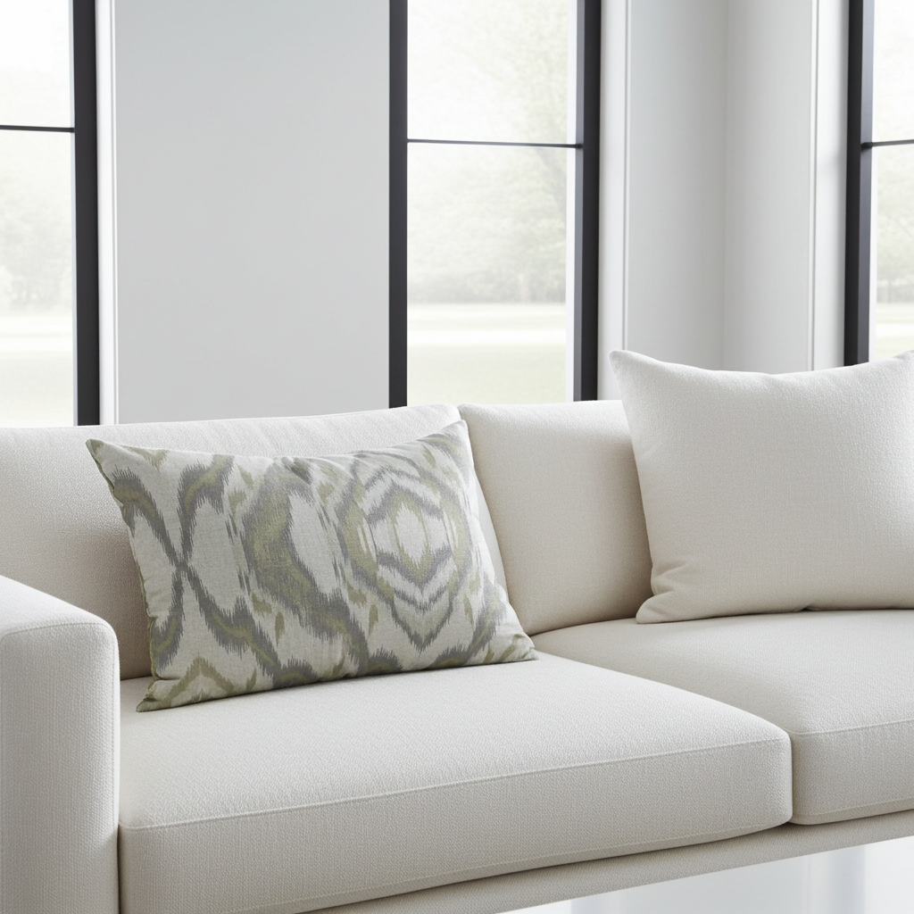 Plutus Ikat Dream Gray, Citrine Handmade Luxury Pillow