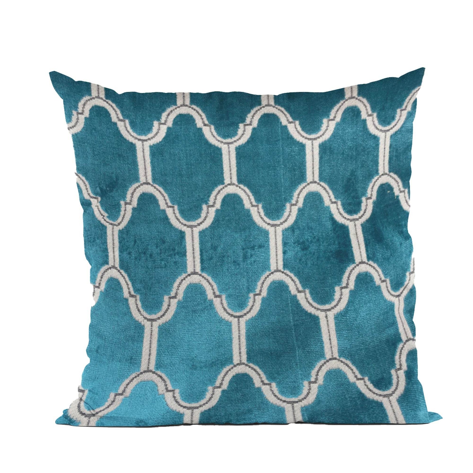 Plutus Teal Royal Arches Geometric Luxury Throw Pillow - Plutus Brands