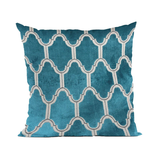 Plutus Teal Royal Arches Geometric Luxury Throw Pillow - Plutus Brands