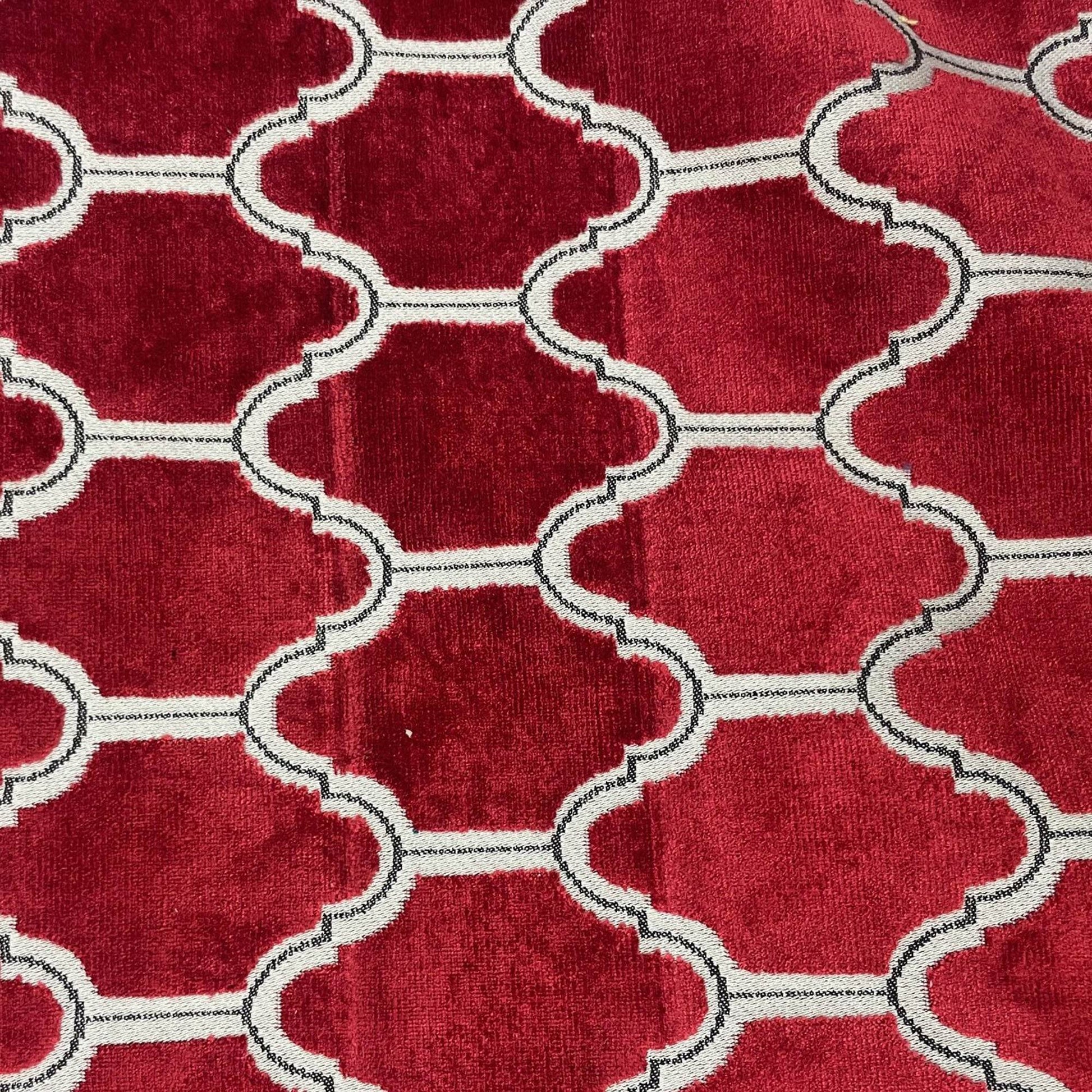 Plutus Red Royal Arches Geometric Luxury Throw Pillow - Plutus Brands