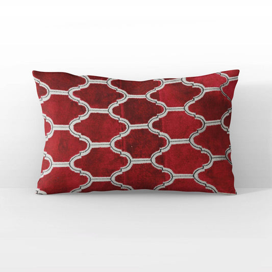 Plutus Red Royal Arches Geometric Luxury Throw Pillow - Plutus Brands