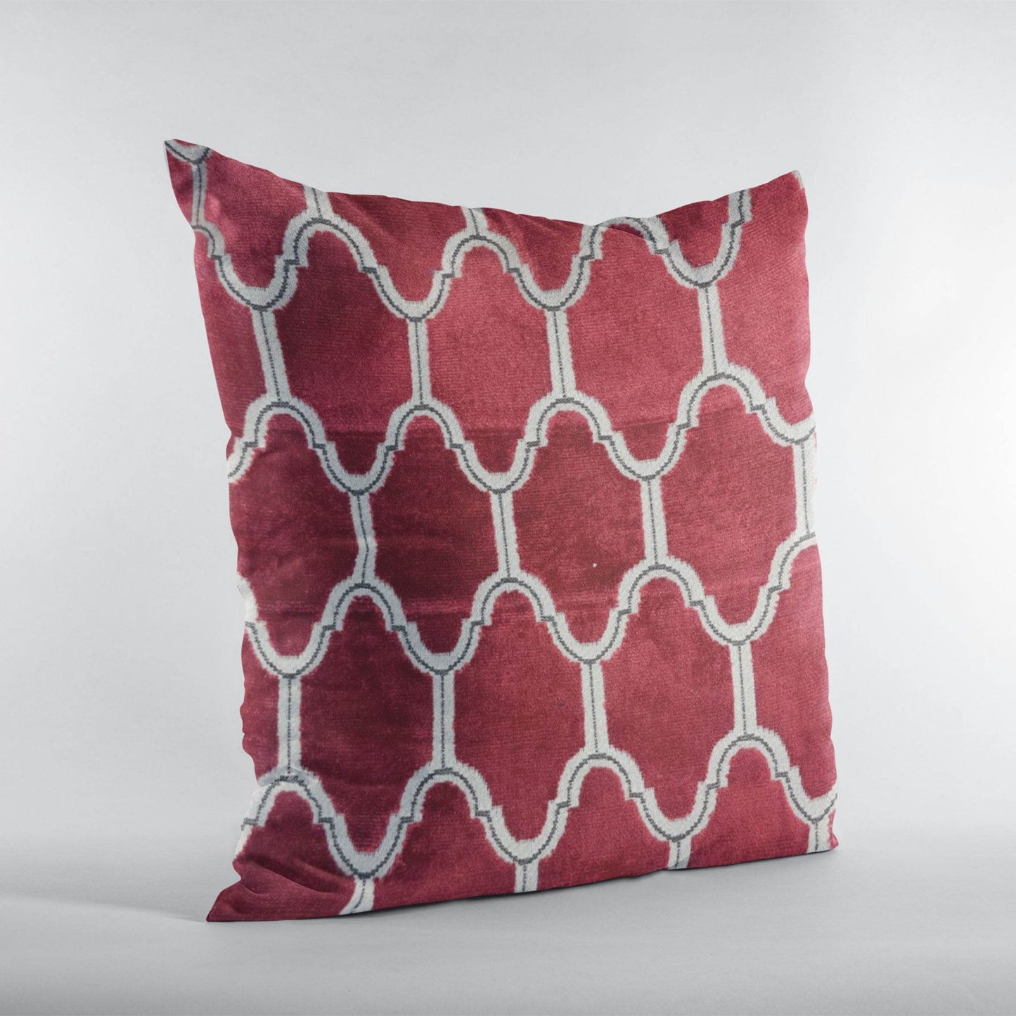 Plutus Red Royal Arches Geometric Luxury Throw Pillow - Plutus Brands
