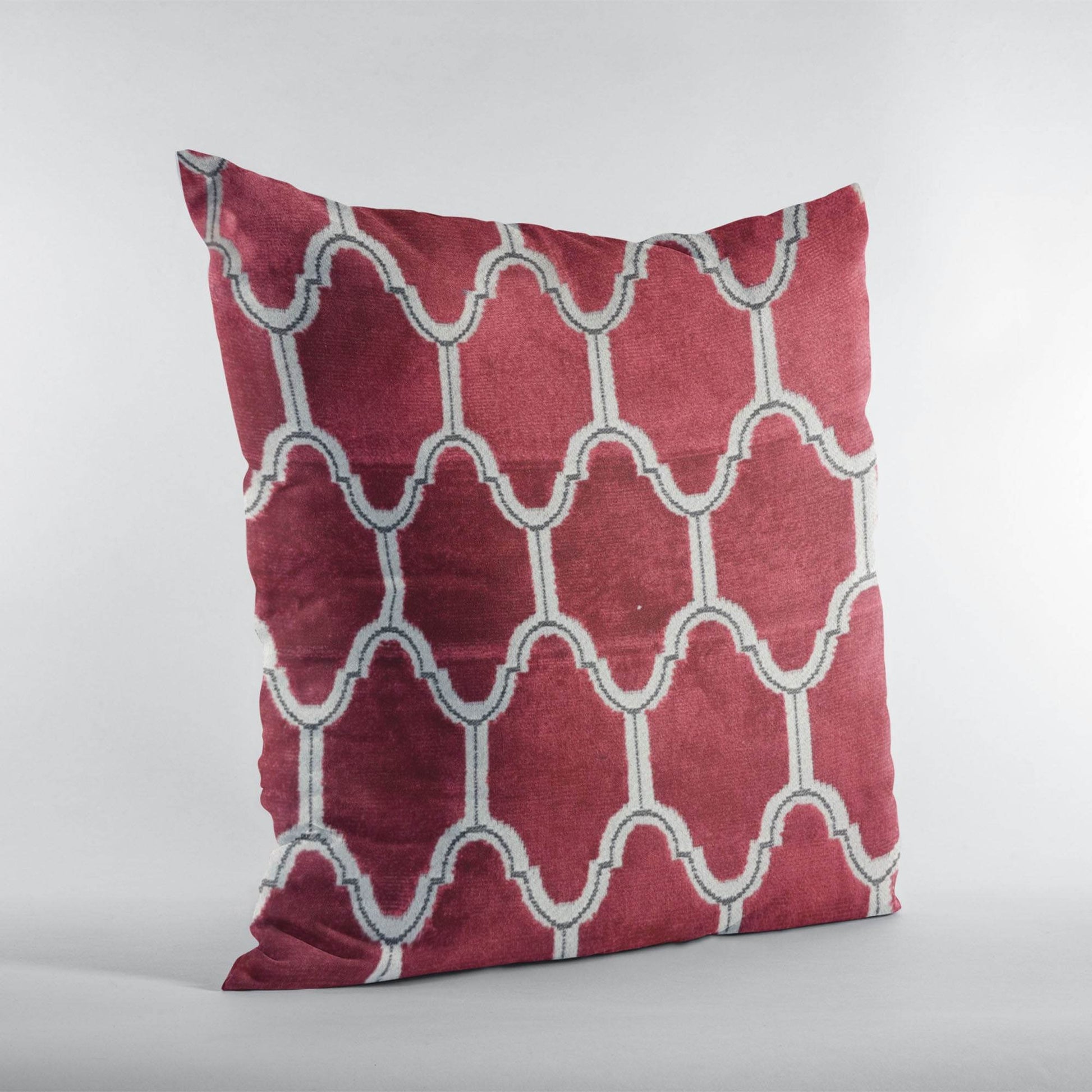Plutus Red Royal Arches Geometric Luxury Throw Pillow - Plutus Brands