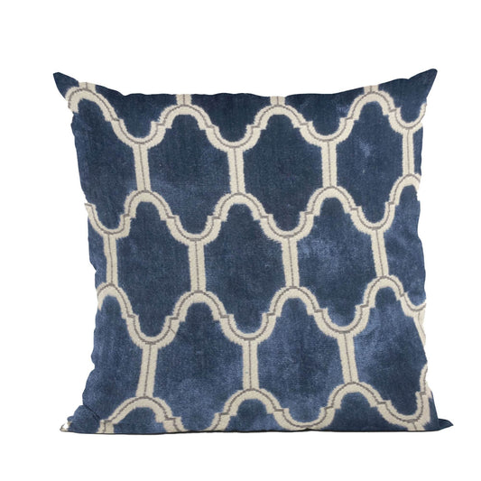 Plutus Navy Royal Arches Geometric Luxury Throw Pillow - Plutus Brands