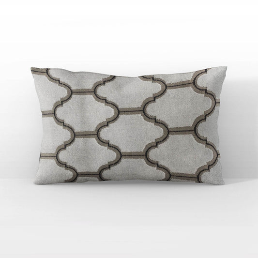 Plutus Ivory Royal Arches Geometric Luxury Throw Pillow - Plutus Brands