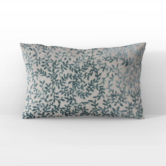 Plutus Teal Whispering Vines Floral Luxury Throw Pillow - Plutus Brands