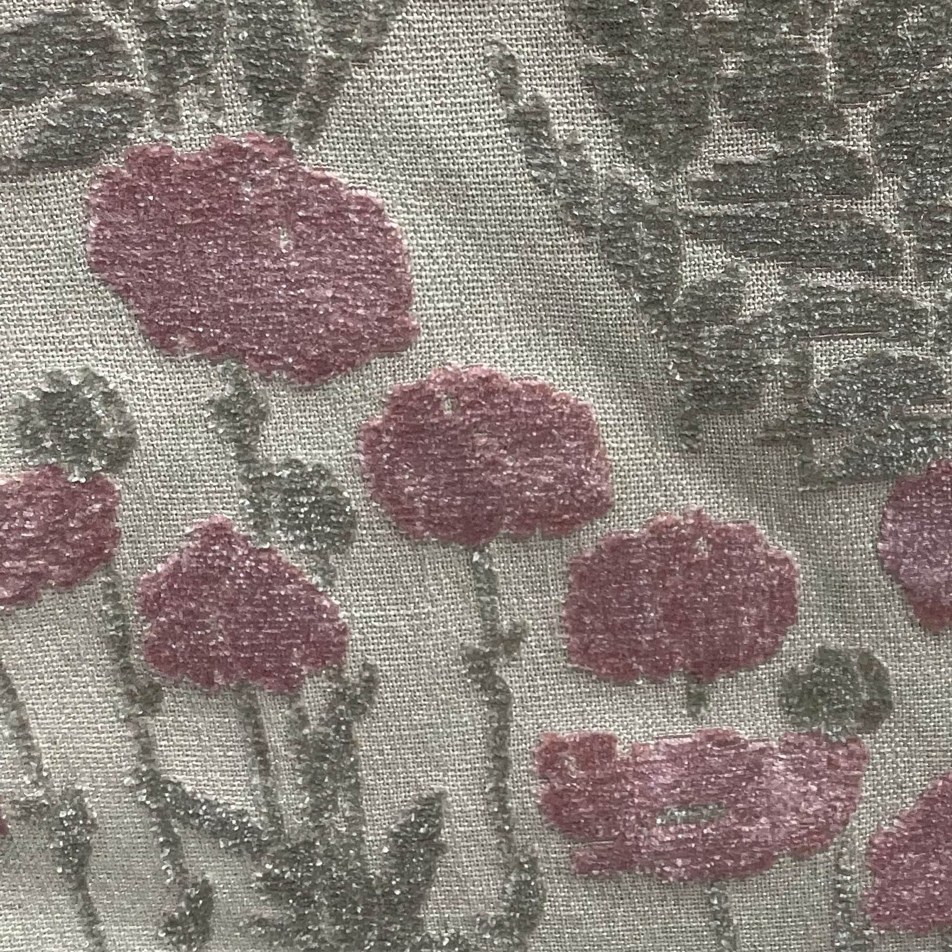 Plutus Enchanted Rose Floral Pink Gray Velvet Luxury Throw Pillow - Plutus Brands