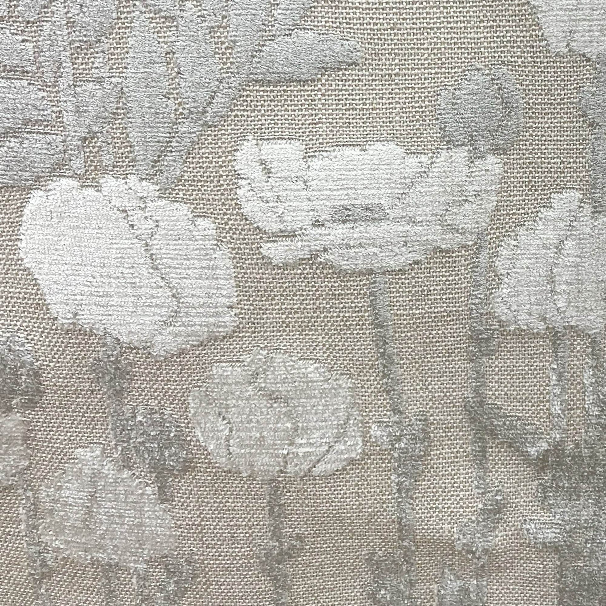 Plutus Enchanted Rose Floral White Gray Velvet Luxury Throw Pillow - Plutus Brands