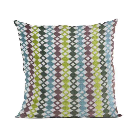 Plutus Grand Manor Stripe Green Blue Purple Velvet Luxury Throw Pillow - Plutus Brands
