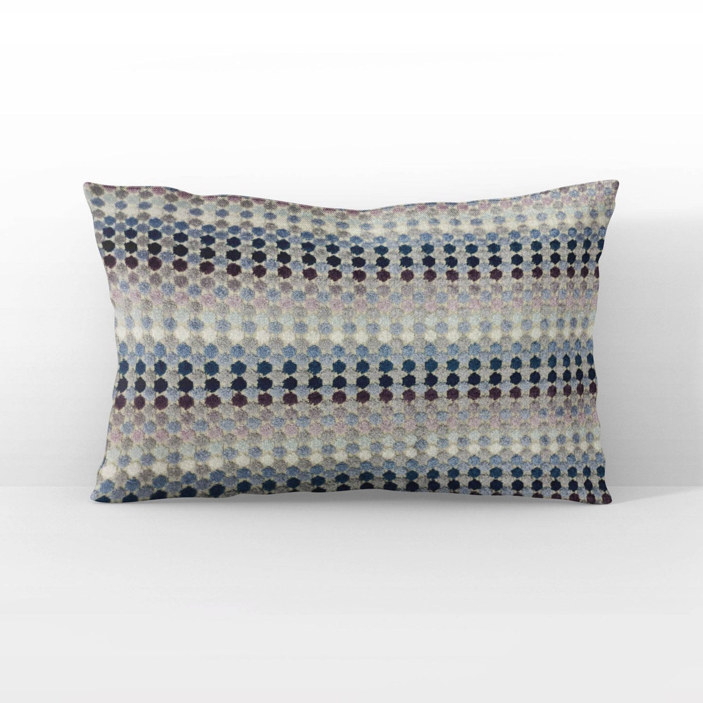 Plutus Grand Manor Stripe Gray Blue Purple Velvet Luxury Throw Pillow - Plutus Brands