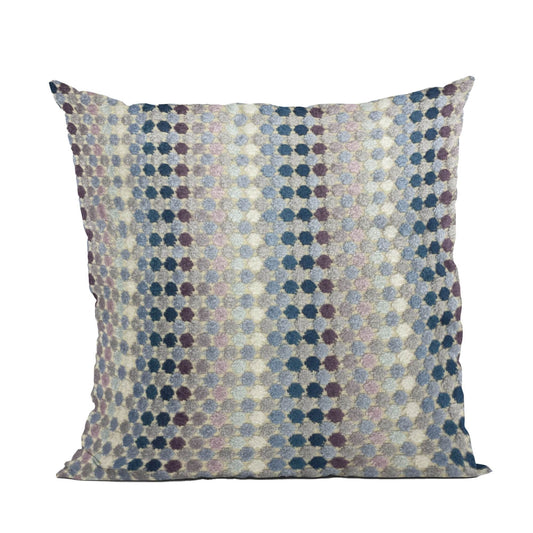 Plutus Grand Manor Stripe Gray Blue Purple Velvet Luxury Throw Pillow - Plutus Brands
